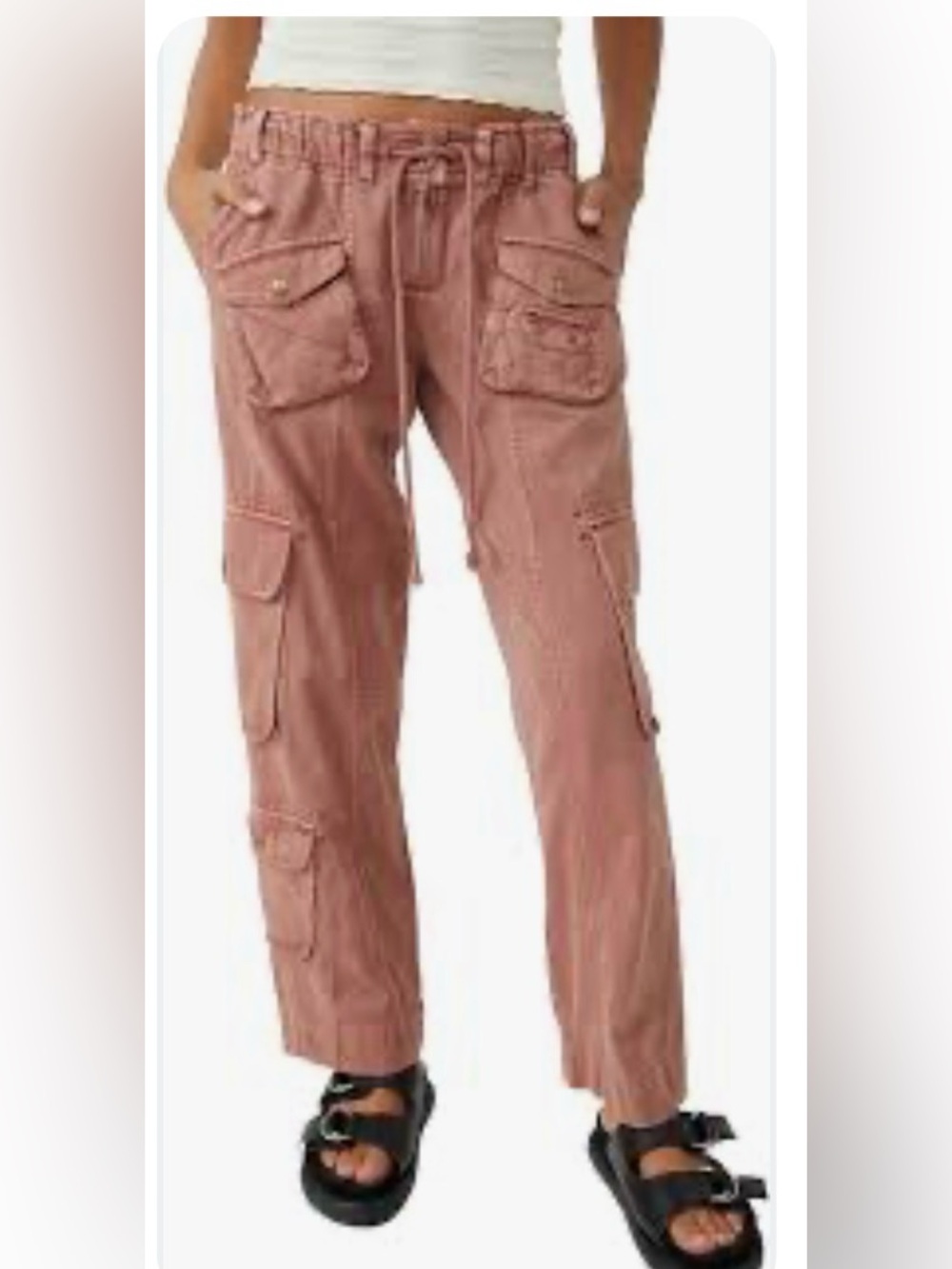 Free People Size Medium cargo utility pants in a rose